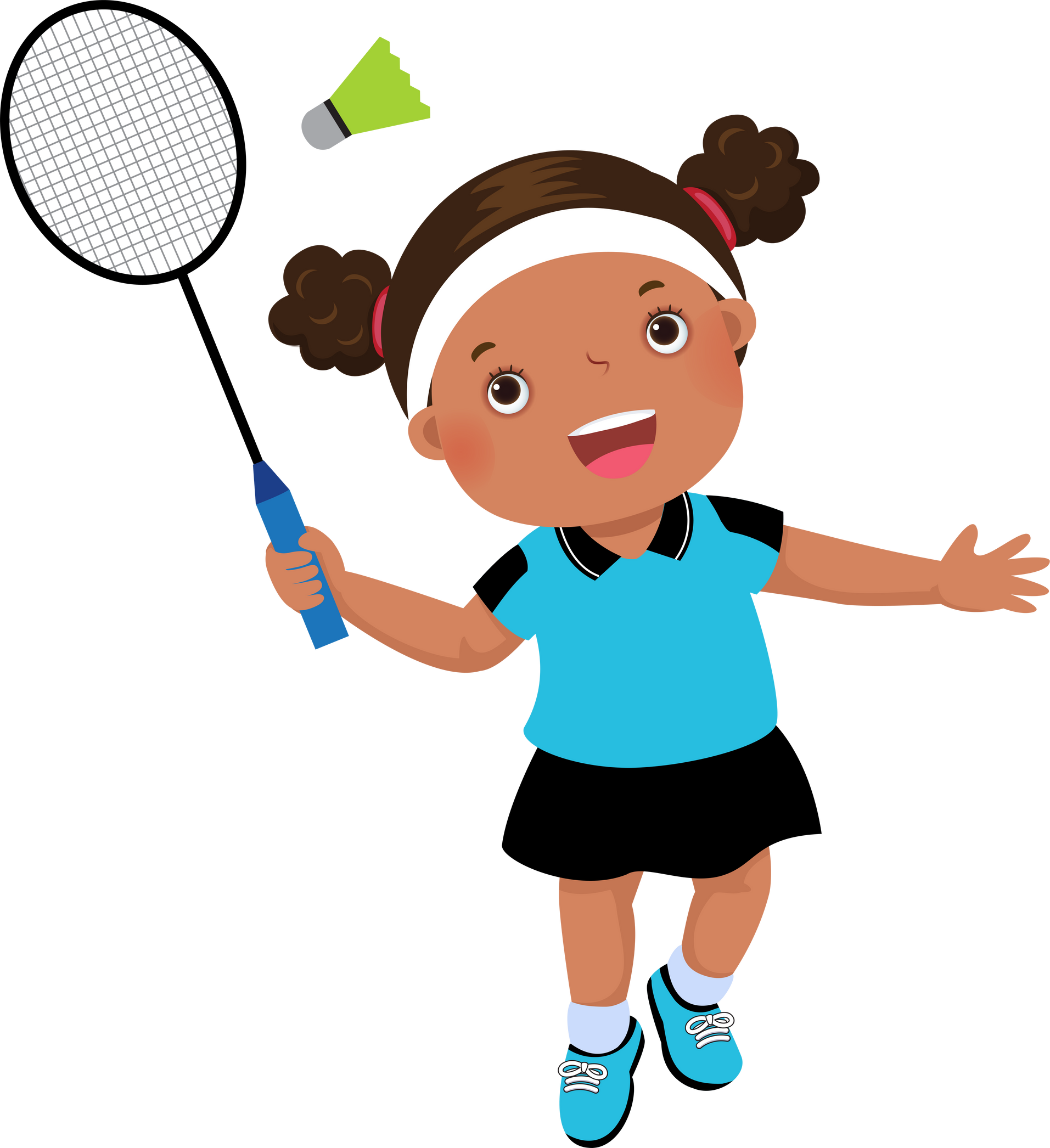 Cute little girl playing badminton